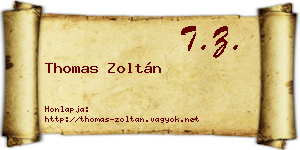 Thomas Zoltán névjegykártya